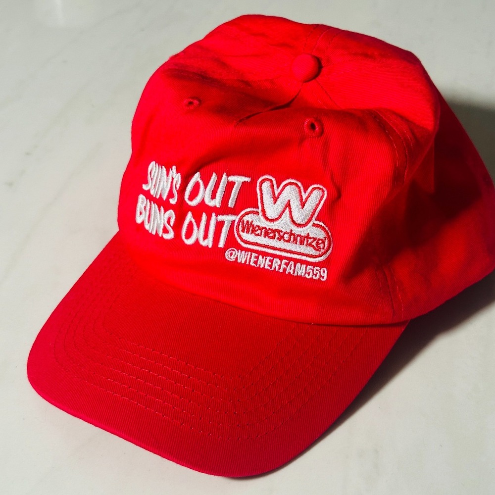 Der Wienerschnitzel Hat Cap Adjustable Red - Sun's Out Buns Out